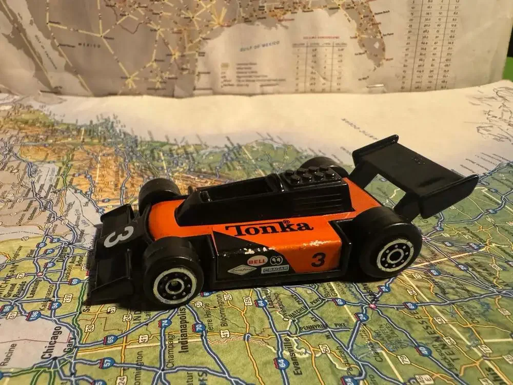 VINTAGE 1979 Tonka #3 Indy Formula Race Car, Black and Red Orange